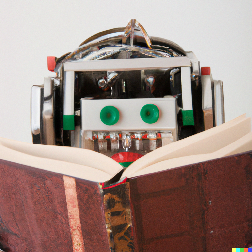 本を読んで学習するロボット