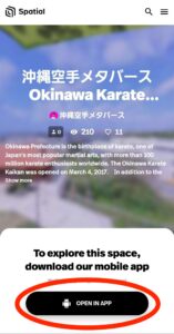 沖縄空手メタバースのアプリ『Spatial』をインストール
